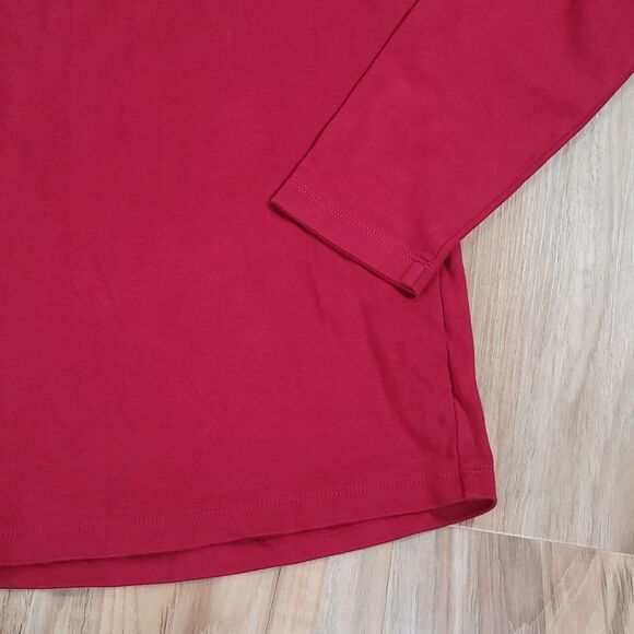 🔺️LL Bean Maroon Cowl Neck Stretchy Long Sleeve Top Large - Picture 5 of 8